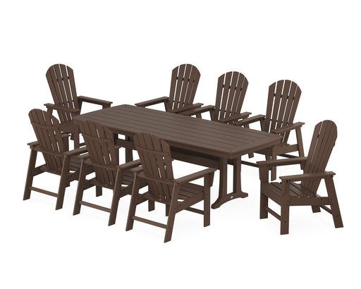 POLYWOOD South Beach 9-Piece Dining Set with Trestle Legs in Mahogany image