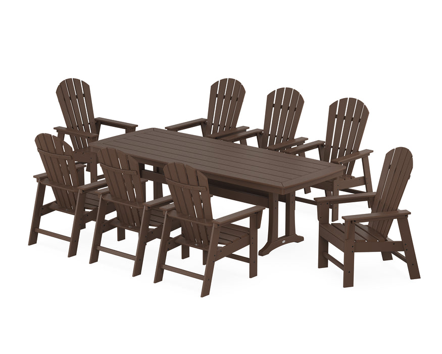 POLYWOOD South Beach 9-Piece Dining Set with Trestle Legs in Mahogany image