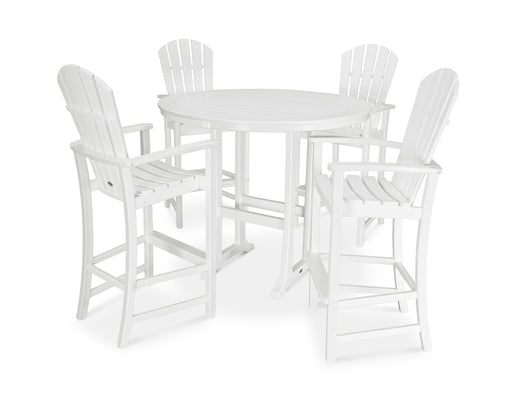 POLYWOOD 5 Piece Palm Coast Bar Set in White image