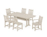 POLYWOOD Traditional Garden 7-Piece Farmhouse Dining Set With Trestle Legs in Sand image