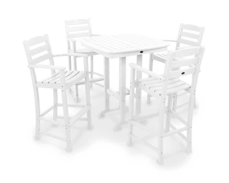 POLYWOOD La Casa Cafe 5-Piece Bar Set in White