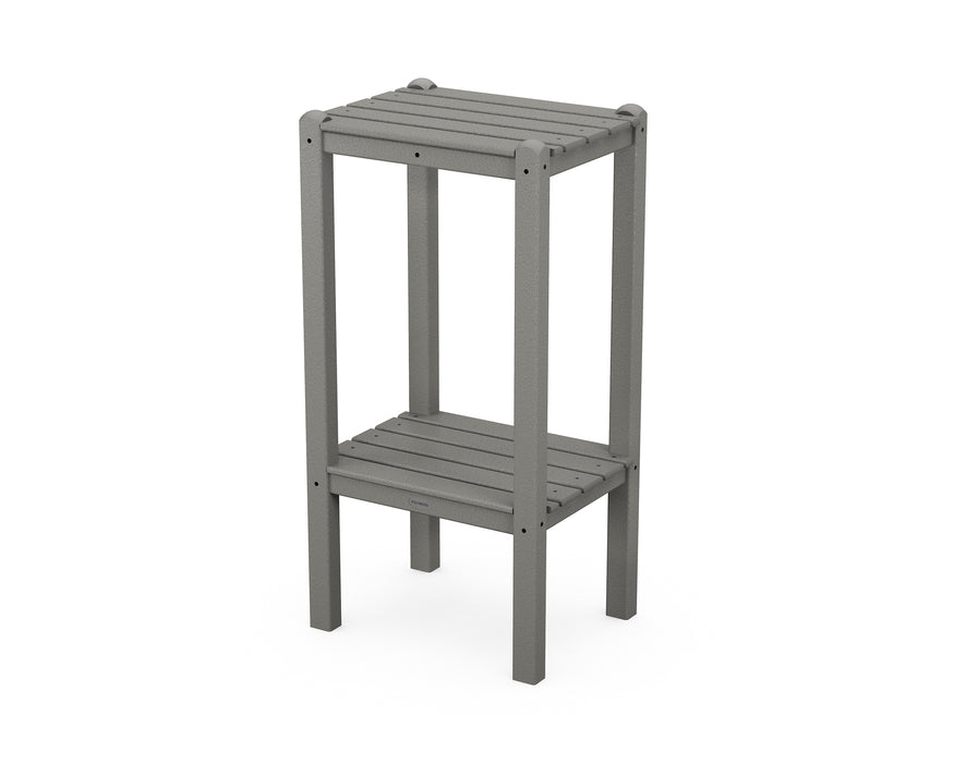 POLYWOOD Two Shelf Bar Side Table in Slate Grey