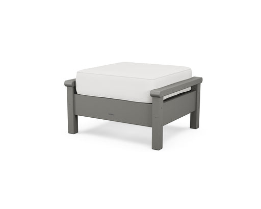 POLYWOOD Harbour Deep Seating Ottoman in Slate Grey / Natural Linen image