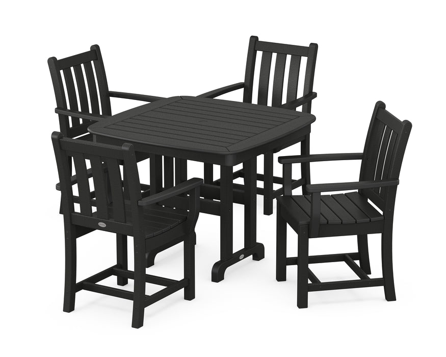 POLYWOOD Traditional Garden 5-Piece Dining Set in Black