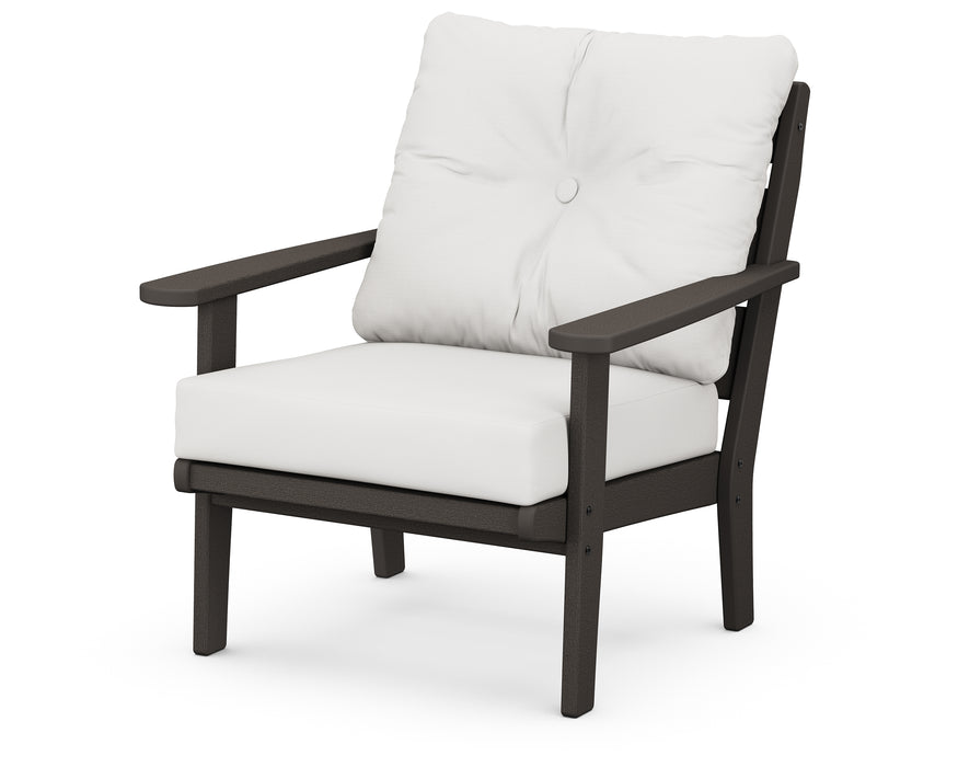 POLYWOOD Lakeside Deep Seating Chair in Vintage Coffee / Natural Linen image