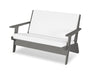 POLYWOOD Riviera Modern Lounge Loveseat in Slate Grey / Natural image