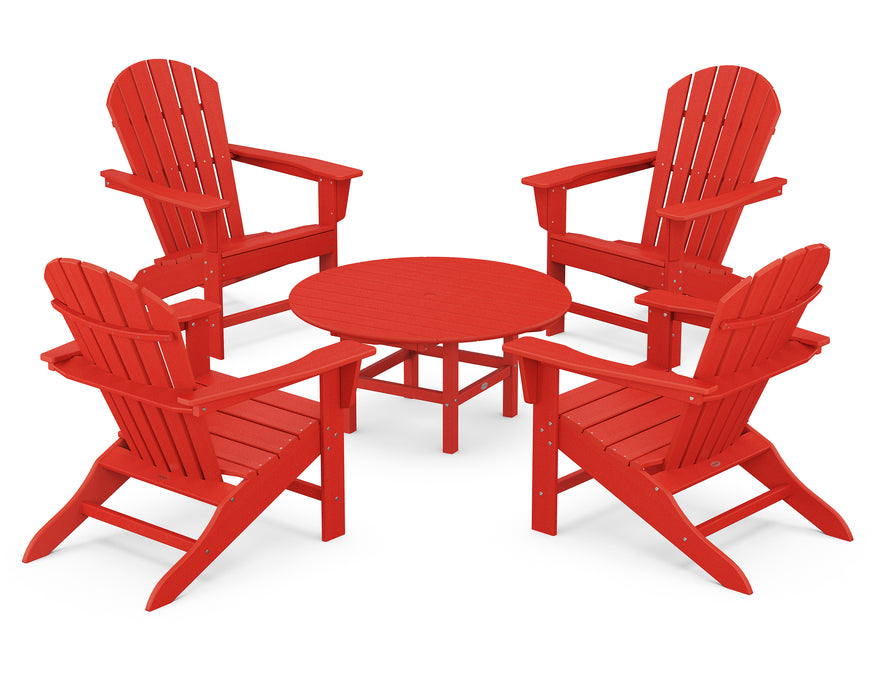 POLYWOOD South Beach 5-Piece Conversation Group in Sunset Red image