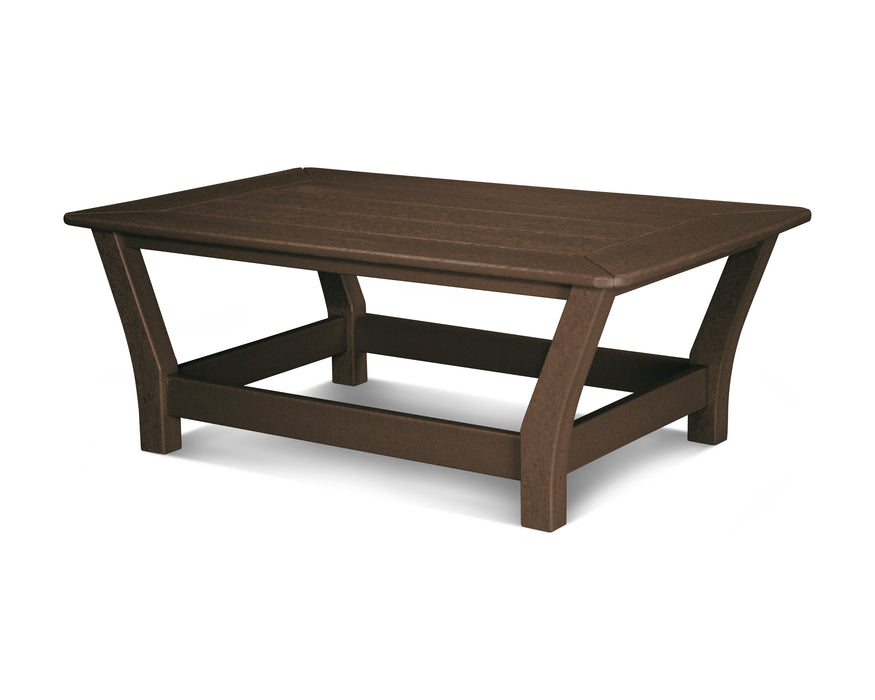 POLYWOOD Harbour Slat Coffee Table in Mahogany