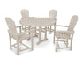 POLYWOOD Palm Coast 5-Piece Round Farmhouse Dining Set in Sand image