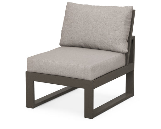 POLYWOOD Modular Armless Chair in Vintage Coffee / Weathered Tweed image