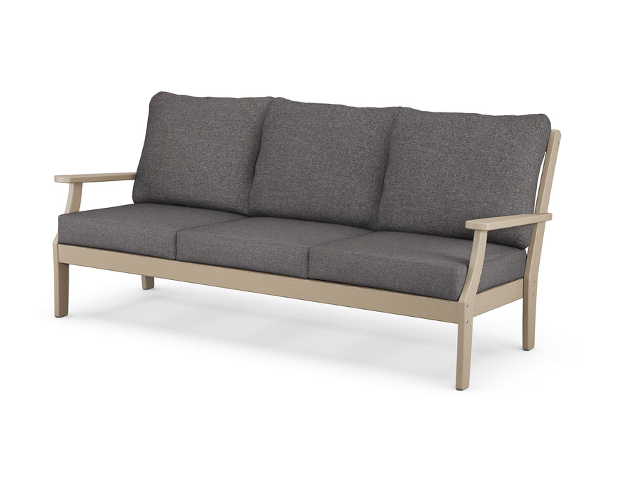 POLYWOOD Braxton Deep Seating Sofa in Vintage Sahara / Ash Charcoal