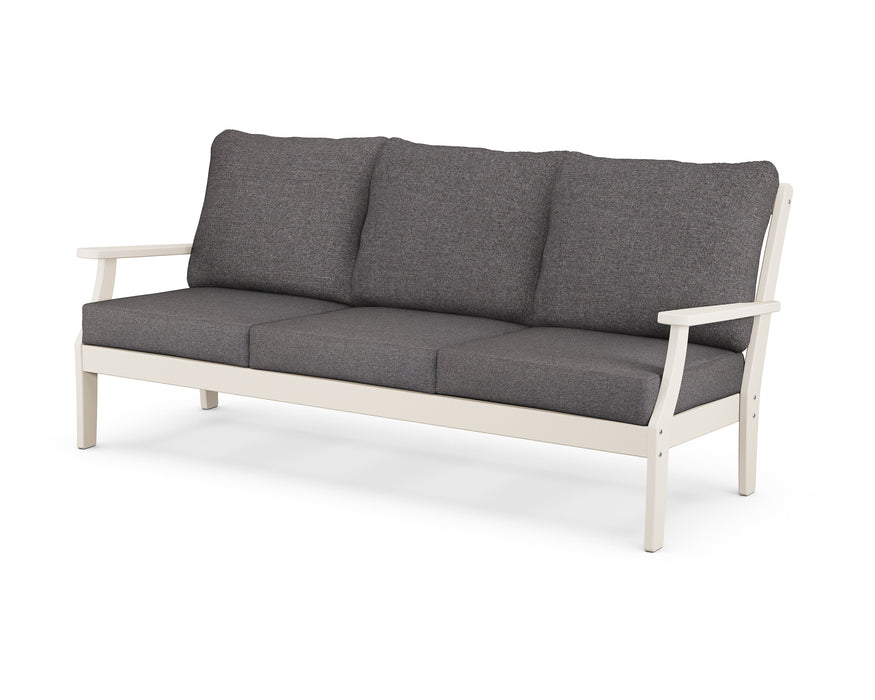 POLYWOOD Braxton Deep Seating Sofa in Sand / Ash Charcoal