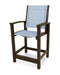 POLYWOOD Coastal Counter Chair in Mahogany / Poolside Sling image