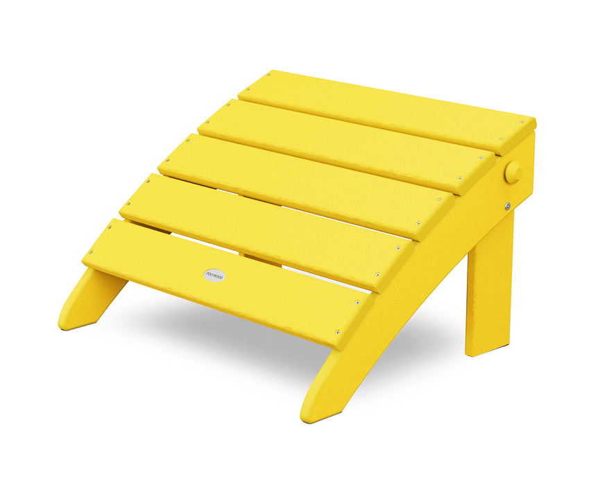 POLYWOOD Classic Oversized Adirondack Folding Ottoman in Lemon