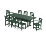 POLYWOOD La Casa Cafe 9-Piece Farmhouse Dining Set with Trestle Legs in Green image