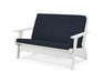 POLYWOOD Riviera Modern Lounge Loveseat in White / Marine Indigo image