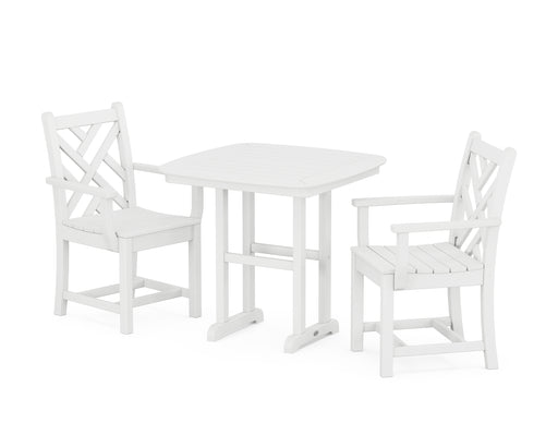 POLYWOOD Chippendale 3-Piece Dining Set in White image