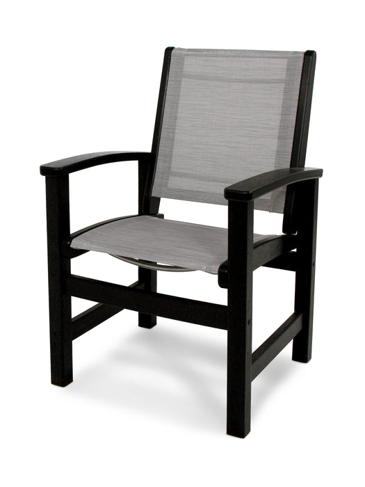 POLYWOOD Coastal Dining Chair in Black / Metallic Sling image