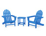 POLYWOOD Classic Adirondack 3-Piece Set with South Beach 18" Side Table in Pacific Blue image