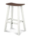 POLYWOOD Contempo 30" Saddle Bar Stool in White / Mahogany image