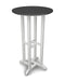 POLYWOOD Contempo 24" Round Bar Table in White / Slate Grey image