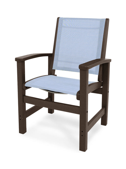 POLYWOOD Coastal Dining Chair in Mahogany / Poolside Sling image