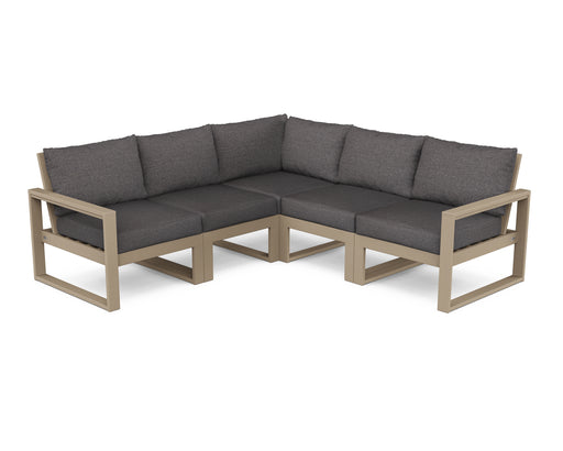 POLYWOOD EDGE 5-Piece Modular Deep Seating Set in Vintage Sahara / Ash Charcoal image