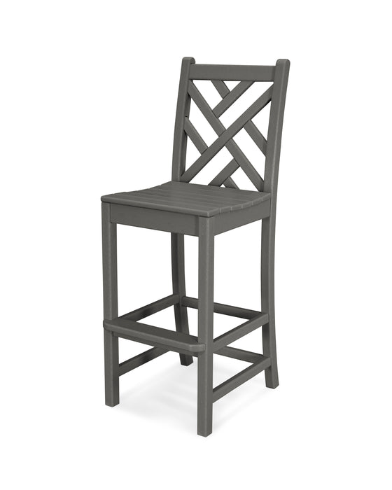 POLYWOOD Chippendale Bar Side Chair in Slate Grey image