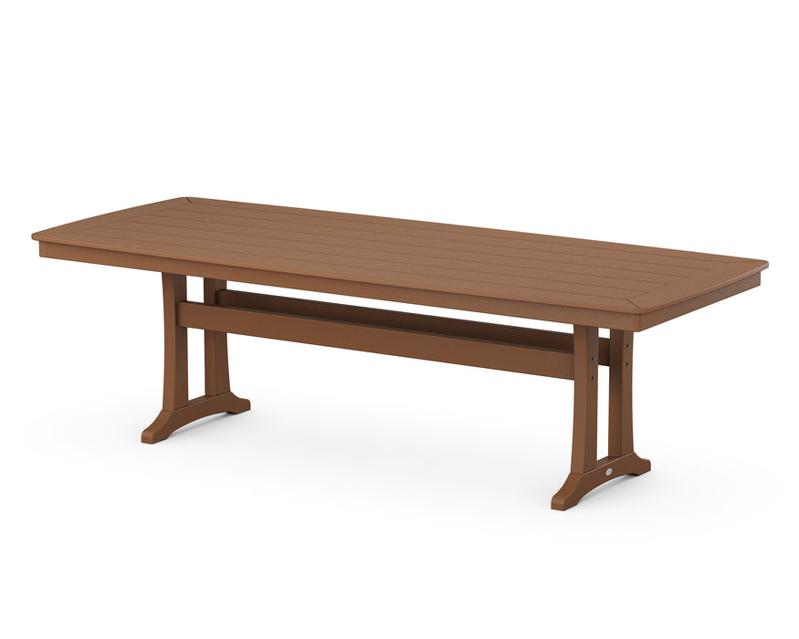 POLYWOOD Nautical Trestle 39" x 97" Dining Table in Teak