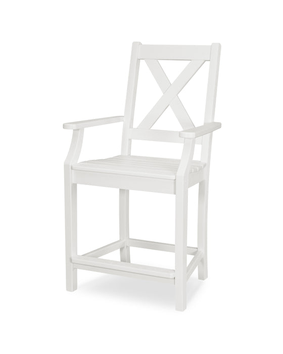 POLYWOOD Braxton Counter Arm Chair in Vintage White image