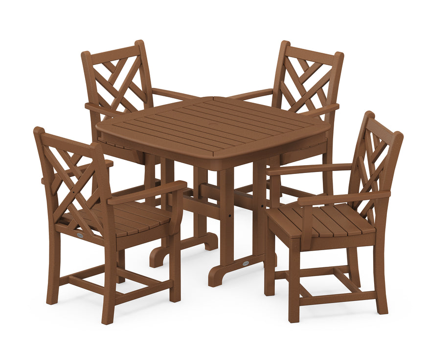 POLYWOOD Chippendale 5-Piece Dining Set in Teak image