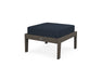 POLYWOOD Lakeside Deep Seating Ottoman in Vintage Coffee / Marine Indigo image