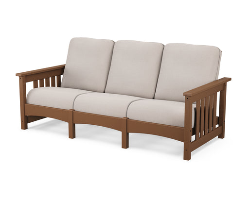 POLYWOOD Mission Sofa in Teak / Dune Burlap image