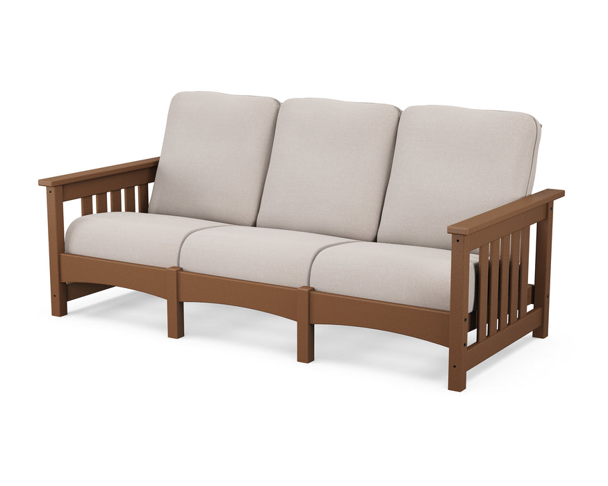 POLYWOOD Mission Sofa in Teak / Dune Burlap image