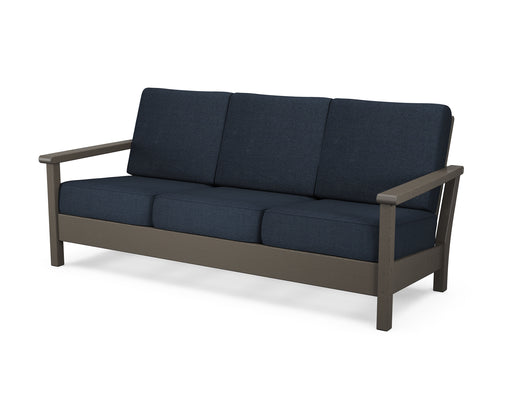 POLYWOOD Harbour Deep Seating Sofa in Vintage Coffee / Marine Indigo image