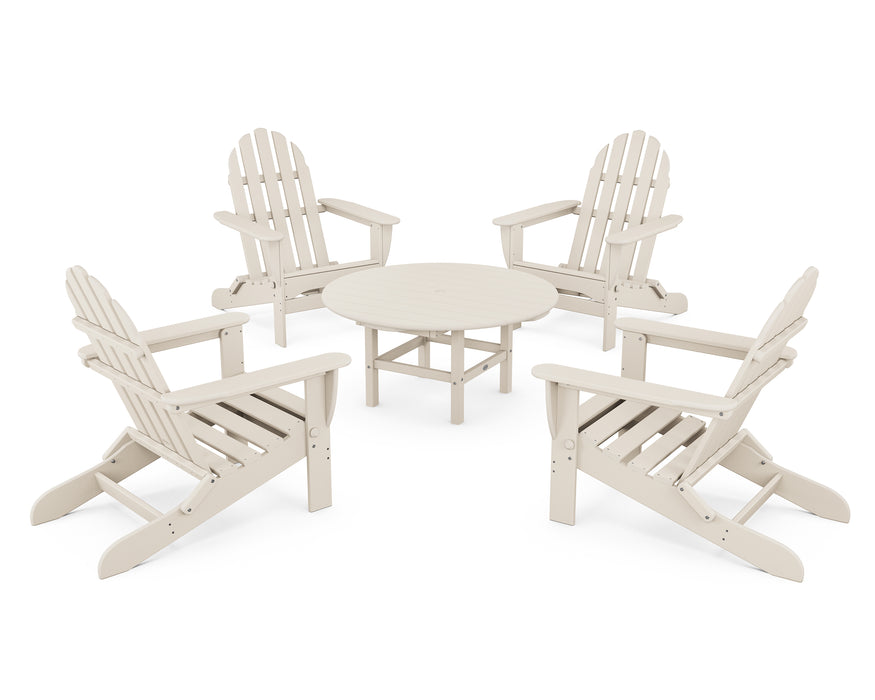 POLYWOOD Classic Folding Adirondack 5-Piece Conversation Group in Sand image