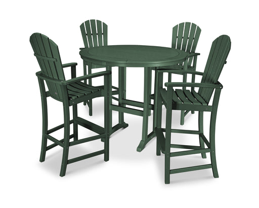 POLYWOOD 5 Piece Palm Coast Bar Set in Green image