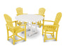 POLYWOOD Palm Coast 5-Piece Round Farmhouse Dining Set in Lemon / White image