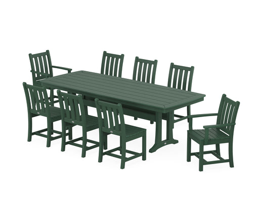 POLYWOOD Traditional Garden 9-Piece Dining Set with Trestle Legs in Green image