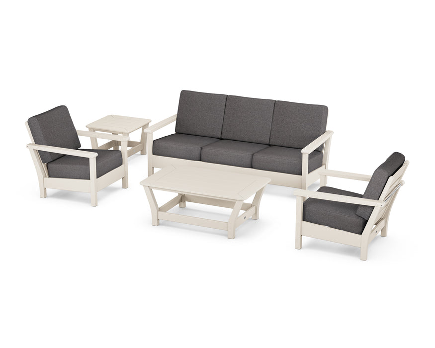 POLYWOOD Harbour 5-Piece Deep Seating Set in Sand / Ash Charcoal