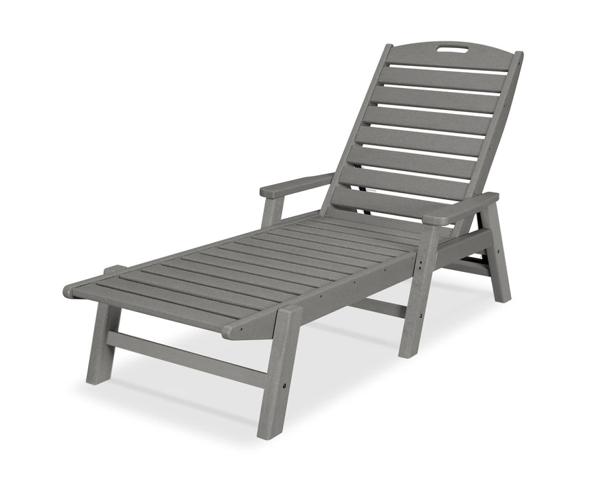 POLYWOOD Nautical Chaise with Arms in Slate Grey image