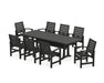 POLYWOOD Signature 9-Piece Farmhouse Dining Set with Trestle Legs in Black image