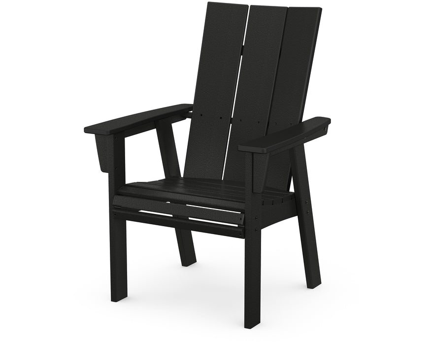 POLYWOOD Modern Curveback Adirondack Dining Chair in Black