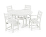 POLYWOOD Lakeside 5-Piece Round Dining Set with Trestle Legs in Vintage White image
