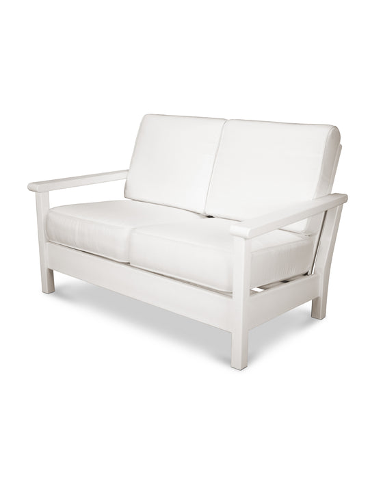 POLYWOOD Harbour Deep Seating Loveseat in White / Natural