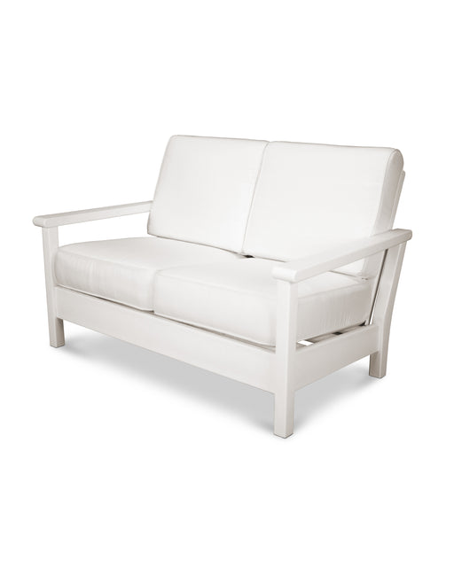 POLYWOOD Harbour Deep Seating Loveseat in White / Natural image
