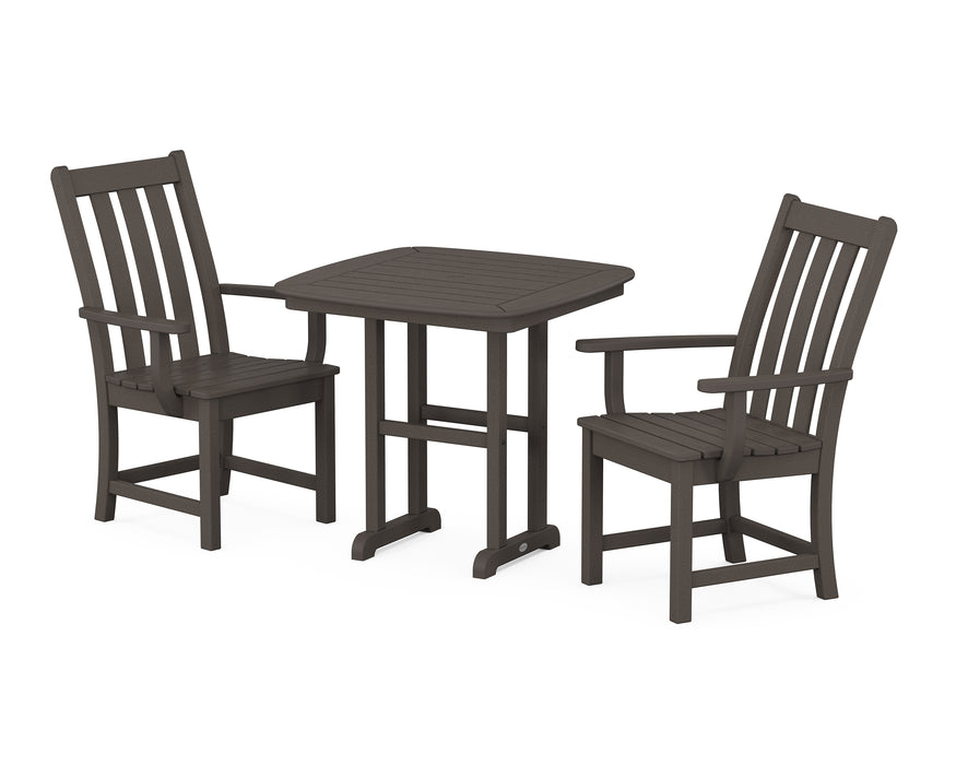 POLYWOOD Vineyard 3-Piece Dining Set in Vintage Coffee