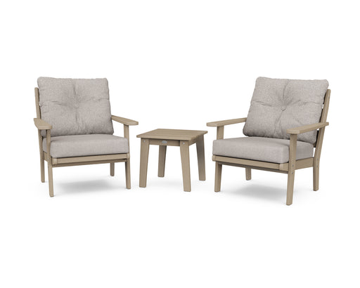 POLYWOOD Lakeside 3-Piece Deep Seating Chair Set in Vintage Sahara / Weathered Tweed image