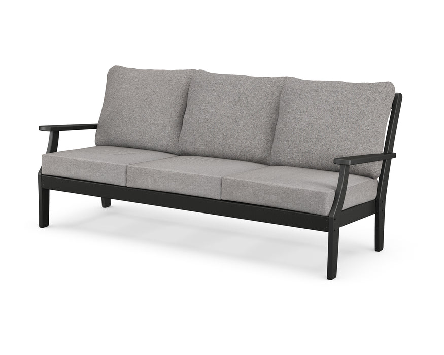 POLYWOOD Braxton Deep Seating Sofa in Black / Grey Mist