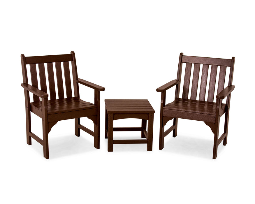 POLYWOOD Vineyard 3-Piece Garden Chair Set in Mahogany